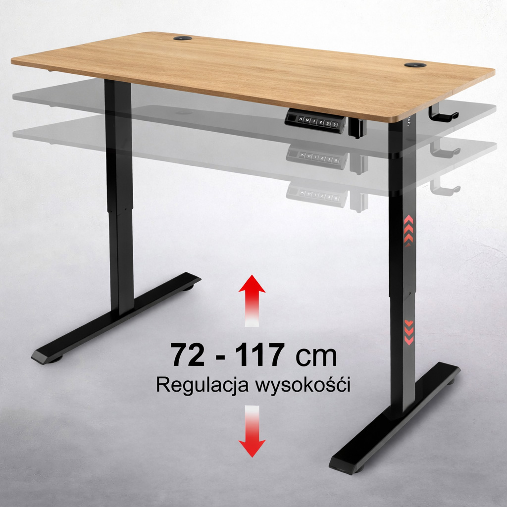 Stelaż biurka regulowany elektrycznie FURVERO 2-silnikowy czarny