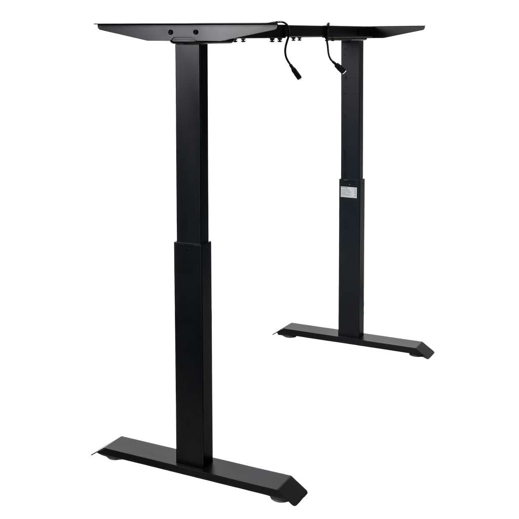 stelaż biurka regulowany elektrycznie, stelaż czarny, stelaż z regulacją wysokości, stelaż 1-silnikowy, stelaż do biurka 110-140 cm, regulowany stelaż do biurka, elektryczny stelaż biurkowy, stelaż z portami USB, ergonomiczny stelaż do biurka