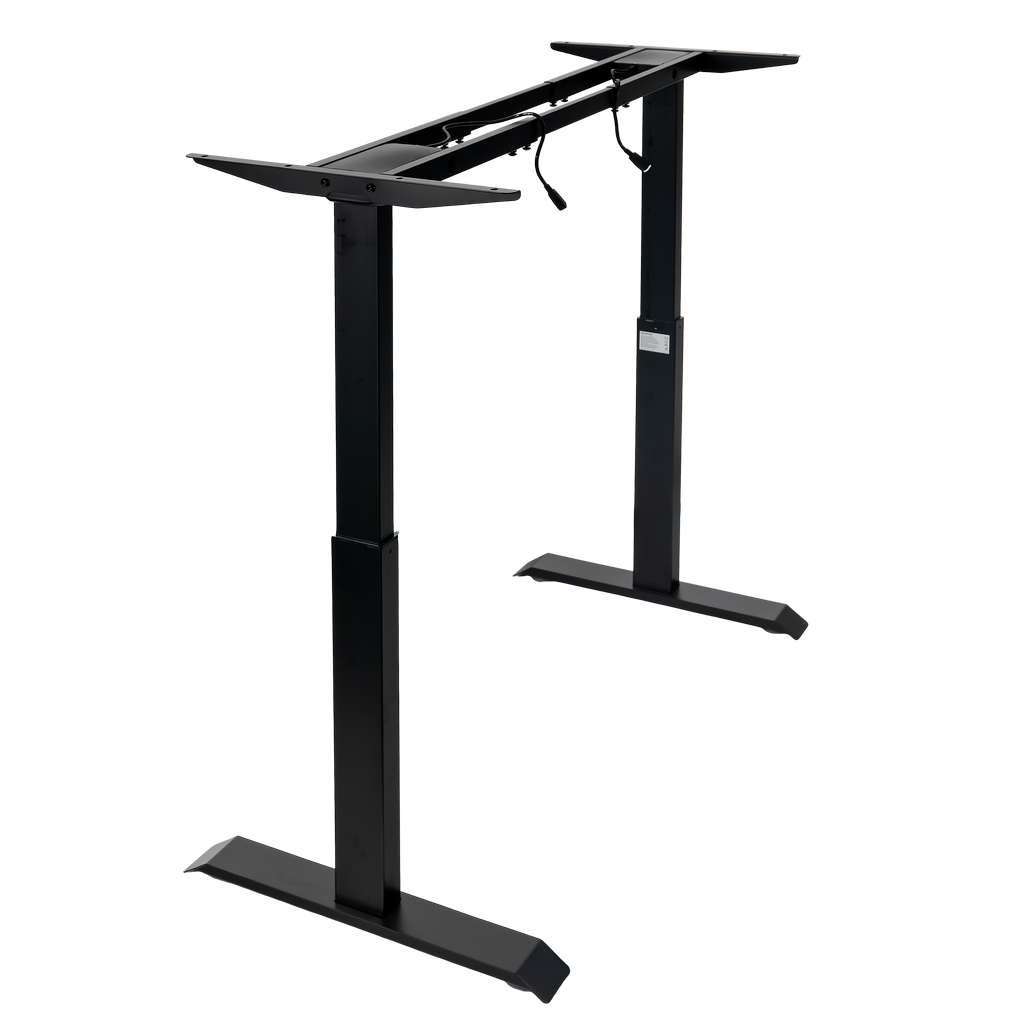 stelaż biurka regulowany elektrycznie, stelaż czarny, stelaż z regulacją wysokości, stelaż 1-silnikowy, stelaż do biurka 110-140 cm, regulowany stelaż do biurka, elektryczny stelaż biurkowy, stelaż z portami USB, ergonomiczny stelaż do biurka