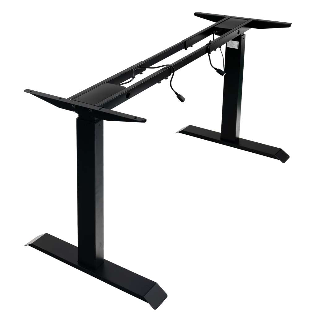 stelaż biurka regulowany elektrycznie, stelaż czarny, stelaż z regulacją wysokości, stelaż 1-silnikowy, stelaż do biurka 110-140 cm, regulowany stelaż do biurka, elektryczny stelaż biurkowy, stelaż z portami USB, ergonomiczny stelaż do biurka