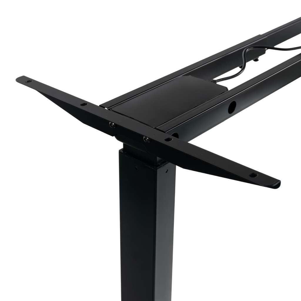 stelaż biurka regulowany elektrycznie, stelaż czarny, stelaż z regulacją wysokości, stelaż 1-silnikowy, stelaż do biurka 110-140 cm, regulowany stelaż do biurka, elektryczny stelaż biurkowy, stelaż z portami USB, ergonomiczny stelaż do biurka