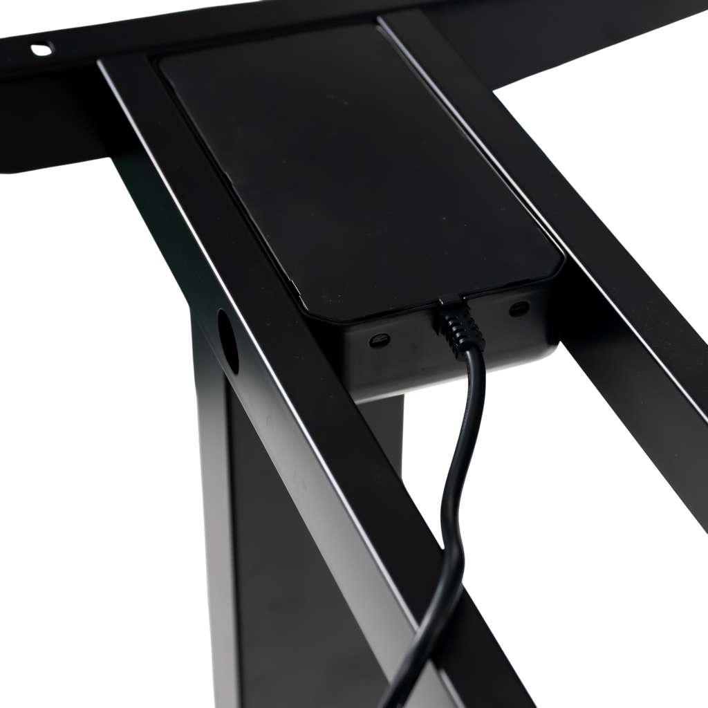 stelaż biurka regulowany elektrycznie, stelaż czarny, stelaż z regulacją wysokości, stelaż 1-silnikowy, stelaż do biurka 110-140 cm, regulowany stelaż do biurka, elektryczny stelaż biurkowy, stelaż z portami USB, ergonomiczny stelaż do biurka