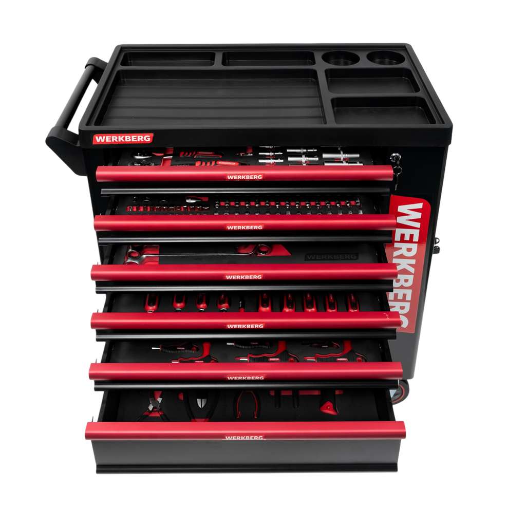 szafka narzędziowa, wózek narzędziowy warsztatowy WERKBERG PRO 7 z narzędziami