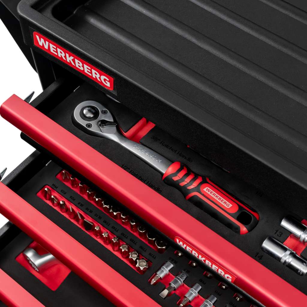 szafka narzędziowa, wózek narzędziowy warsztatowy WERKBERG PRO 7 z narzędziami