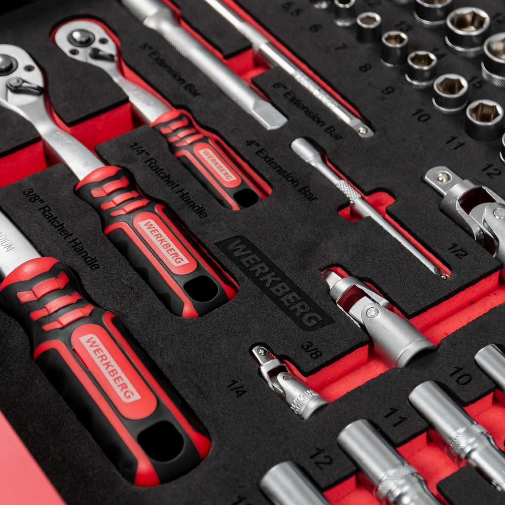 szafka narzędziowa, wózek narzędziowy warsztatowy WERKBERG PRO 7 z narzędziami