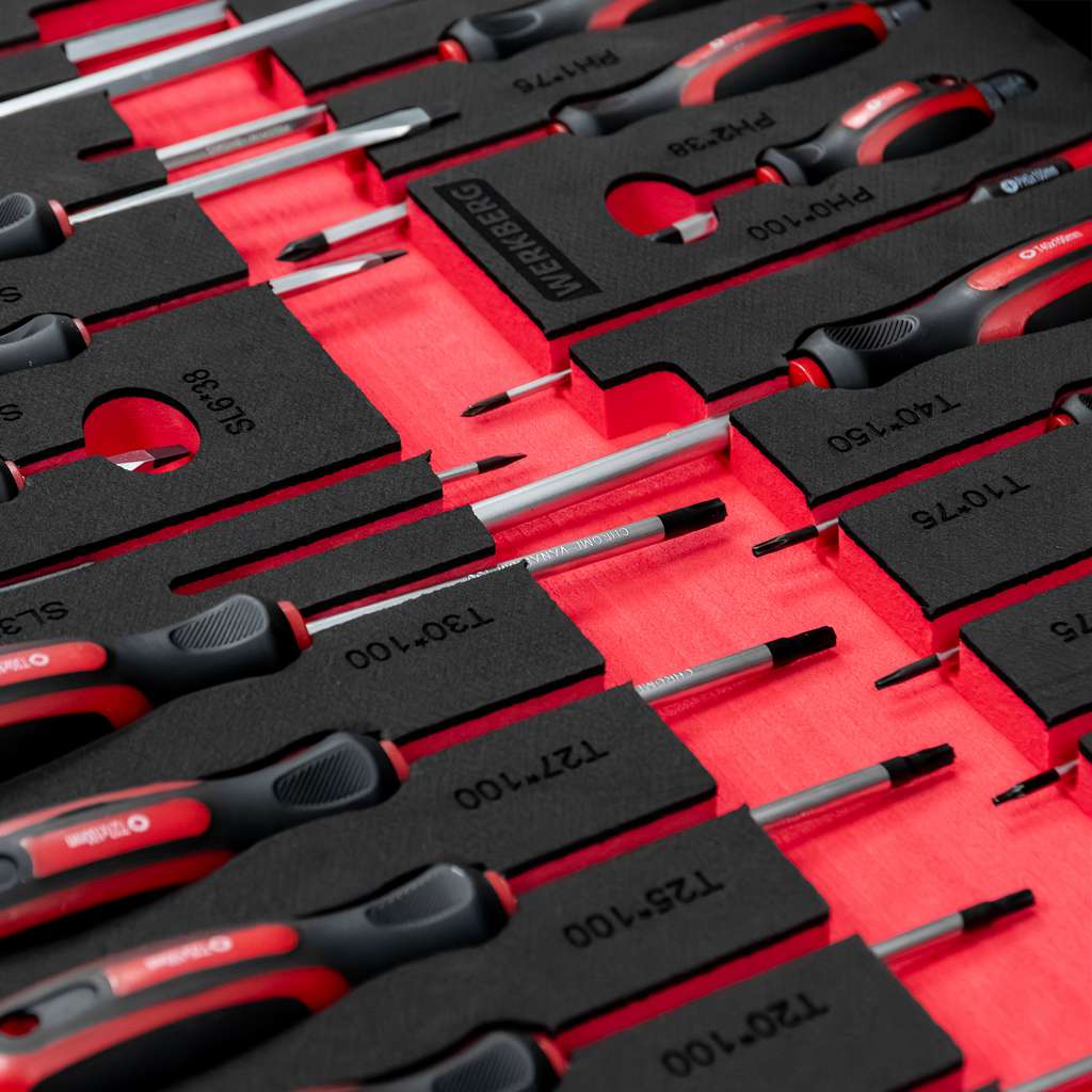 szafka narzędziowa, wózek narzędziowy warsztatowy WERKBERG PRO 7 z narzędziami