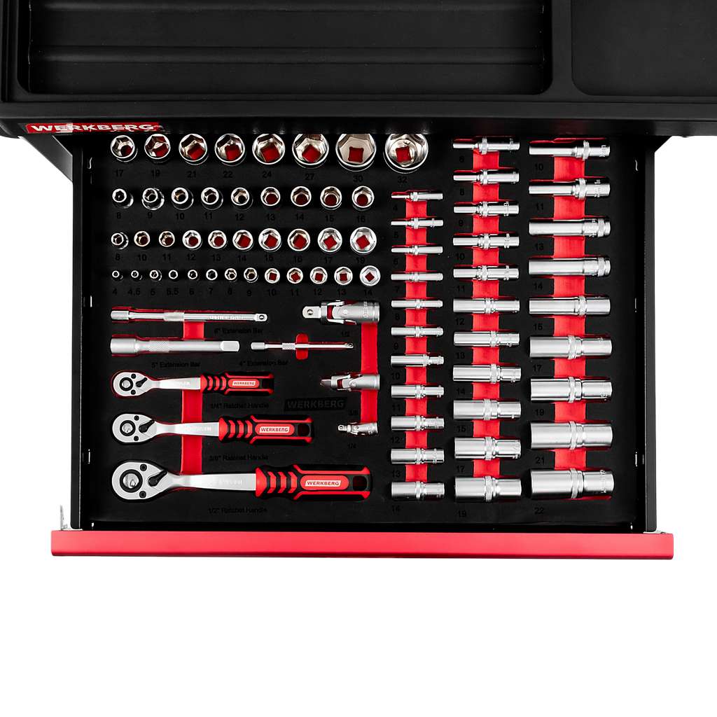 szafka narzędziowa, wózek narzędziowy warsztatowy WERKBERG PRO 7 z narzędziami