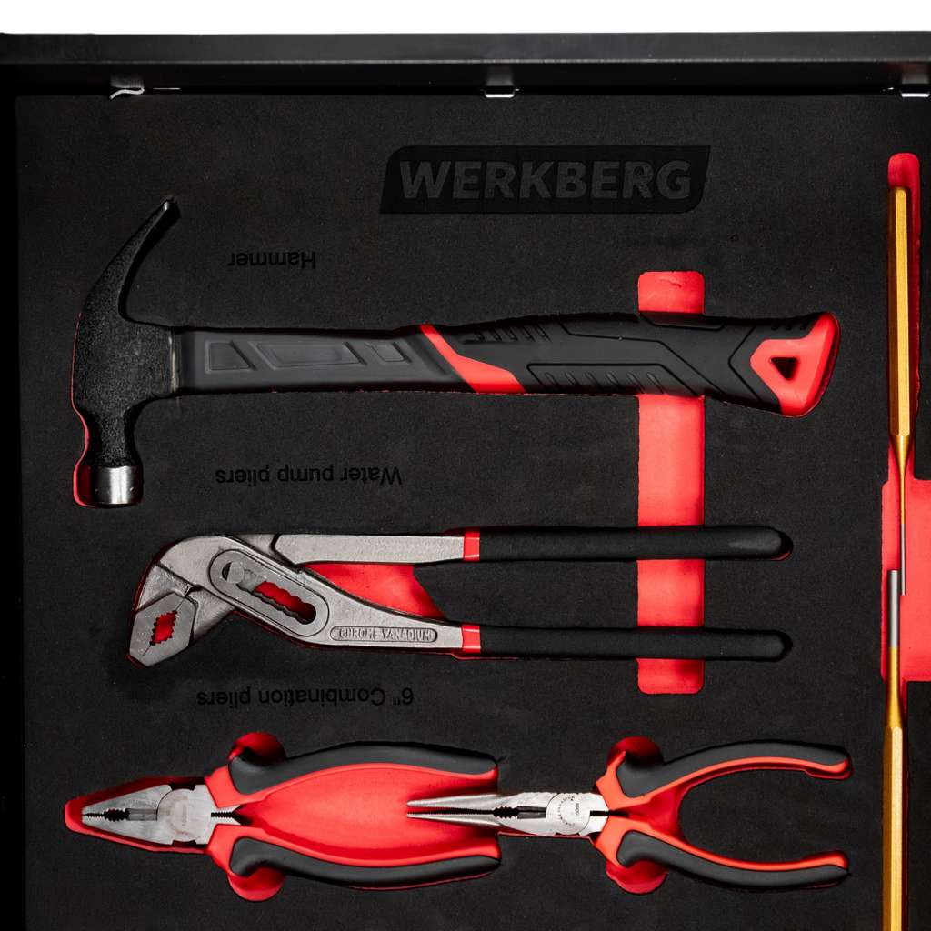 szafka narzędziowa, wózek narzędziowy warsztatowy WERKBERG PRO 7 z narzędziami