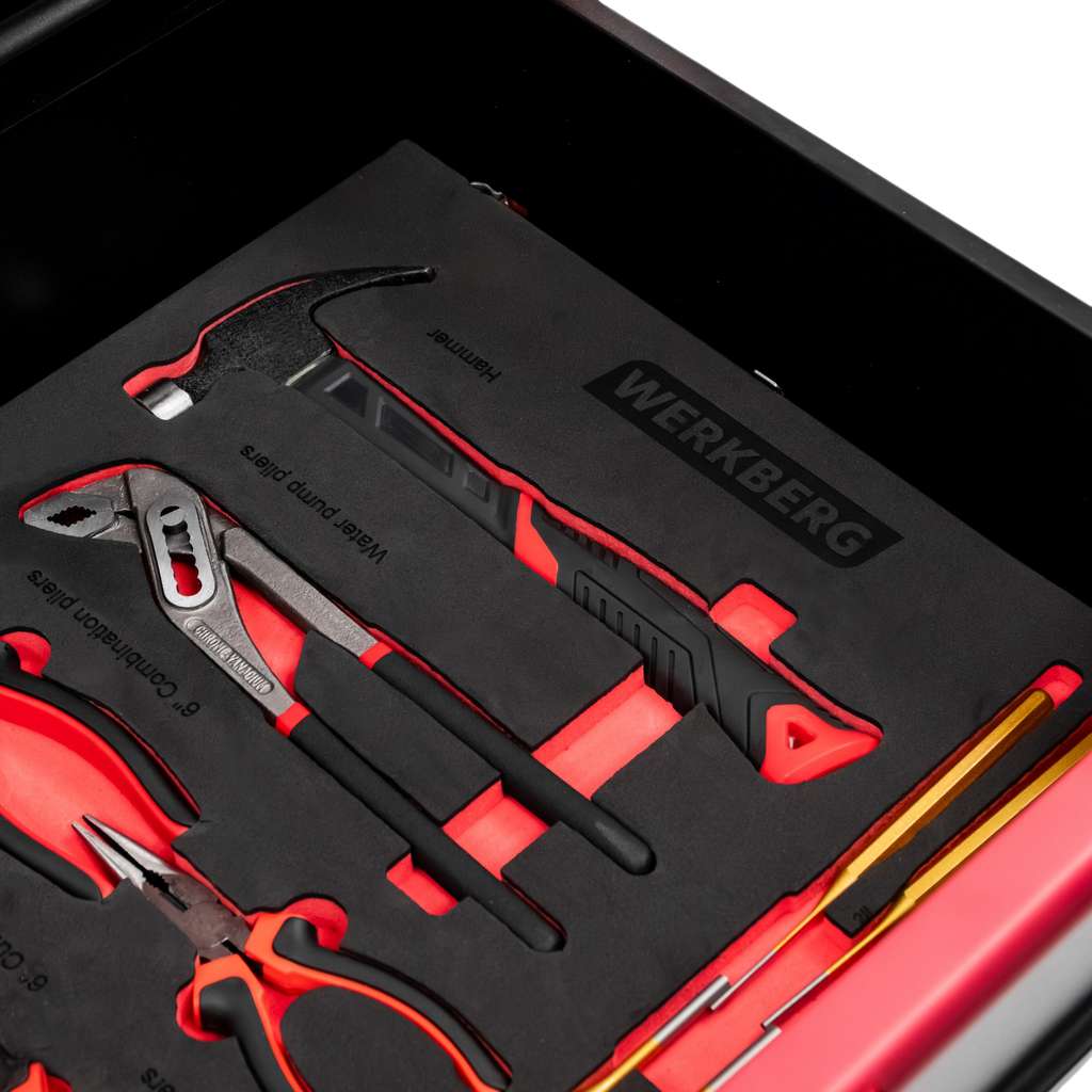 szafka narzędziowa, wózek narzędziowy warsztatowy WERKBERG PRO 7 z narzędziami