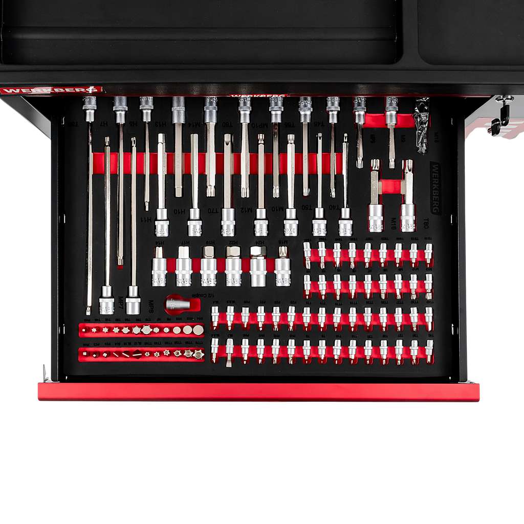 szafka narzędziowa, wózek narzędziowy warsztatowy WERKBERG PRO 7 z narzędziami