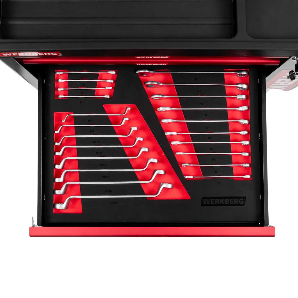 szafka narzędziowa, wózek narzędziowy warsztatowy WERKBERG PRO 7 z narzędziami