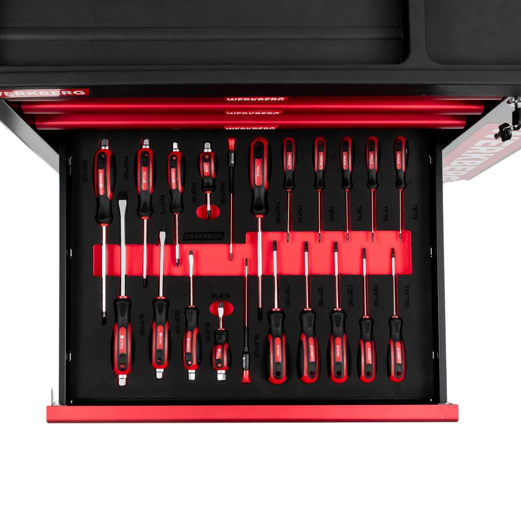 szafka narzędziowa, wózek narzędziowy warsztatowy WERKBERG PRO 7 z narzędziami