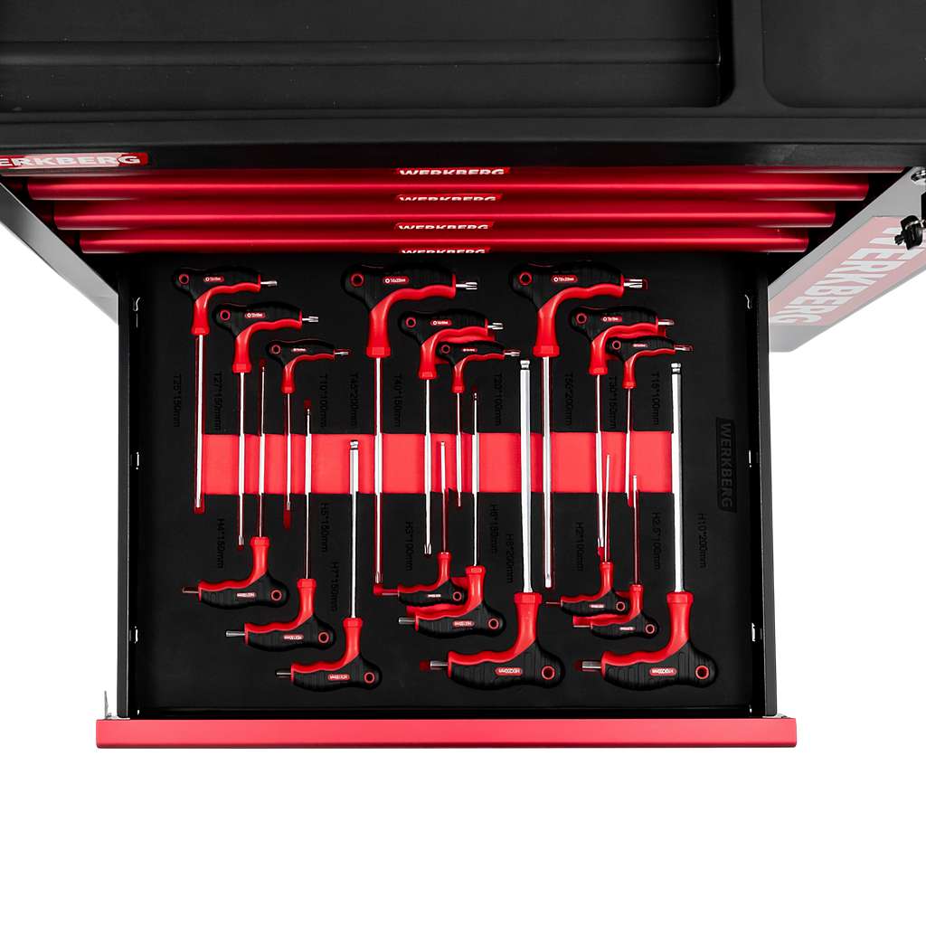 szafka narzędziowa, wózek narzędziowy warsztatowy WERKBERG PRO 7 z narzędziami