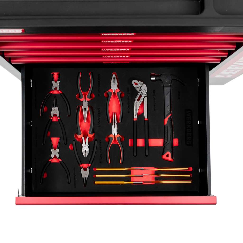 szafka narzędziowa, wózek narzędziowy warsztatowy WERKBERG PRO 7 z narzędziami