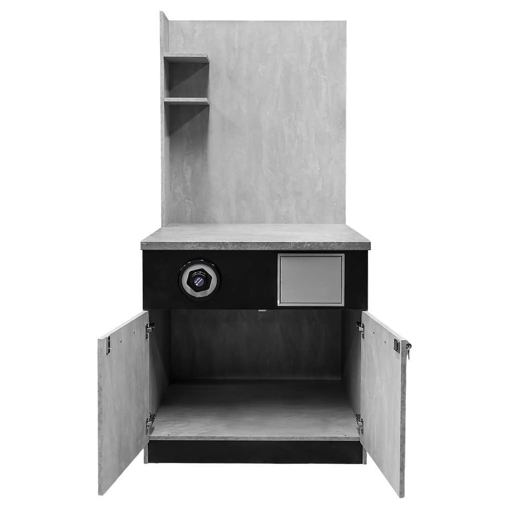 szafka pod ekspres do kawy, stacja kawowa, mebel do kawiarni, szafka gastronomiczna, szafka z oświetleniem LED, wyposażenie kawowe