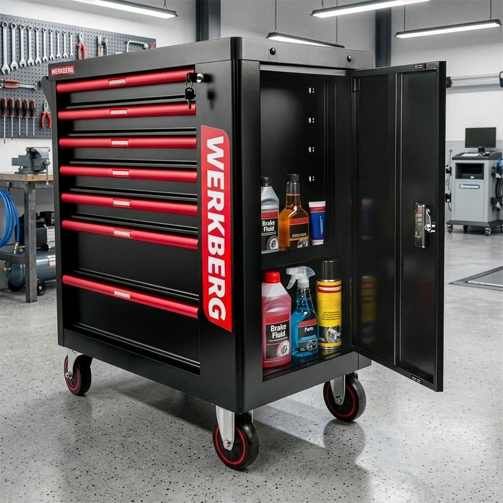 wózek narzędziowy, szafka warsztatowa na kółkach WERKBERG PRO 7