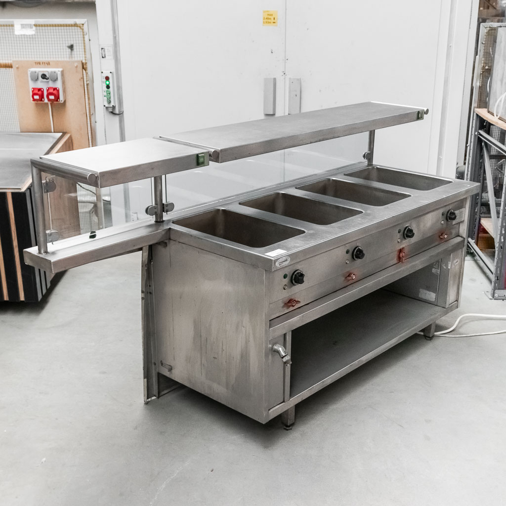 Bemar grzewczy z nadstawką DORA METAL SNT010 S-215 cm G-75 cm H-120 cm 4xGN