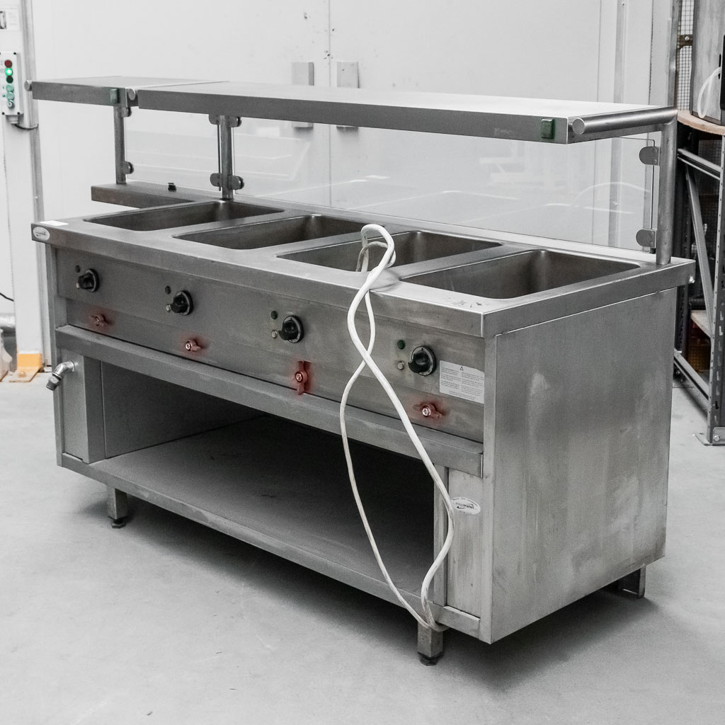 Bemar grzewczy z nadstawką DORA METAL SNT010 S-215 cm G-75 cm H-120 cm 4xGN