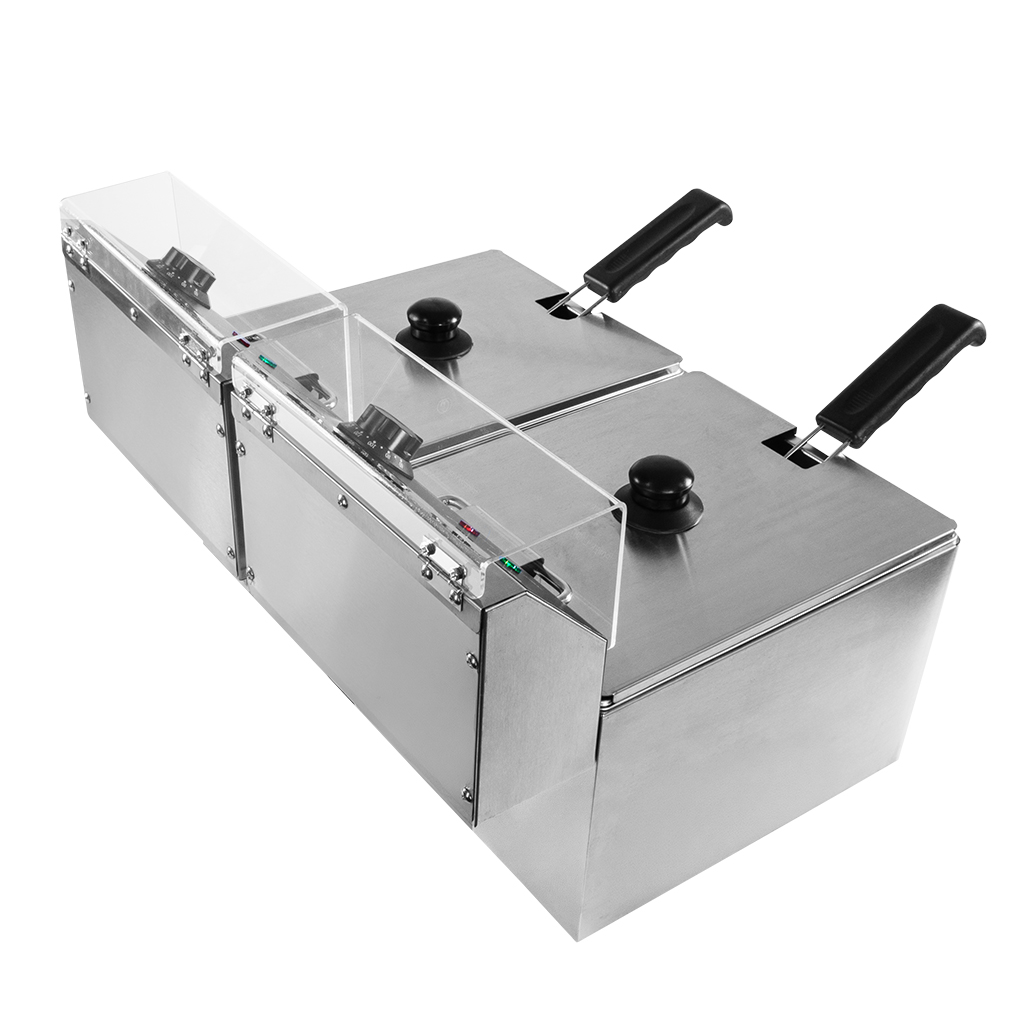 frytownica gastronomiczna, frytownica nastawna dwukomorowa z pokrywą Mega-M 2x8l 2x3,3 kW