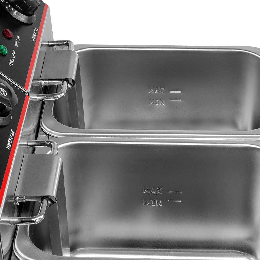 frytownica gastronomiczna, frytownica nastawna dwukomorowa z pokrywą Mega-M 2x8l 2x3,3 kW