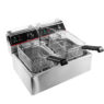 frytownica gastronomiczna, frytownica nastawna dwukomorowa z pokrywą Mega-M 2x6l 2x3 kW