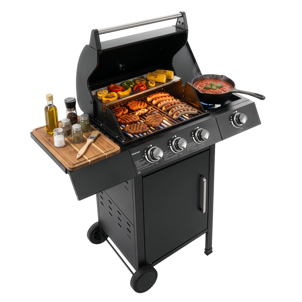 Grill gazowy BERGMANN 3+1, grill ogrodowy gazowy