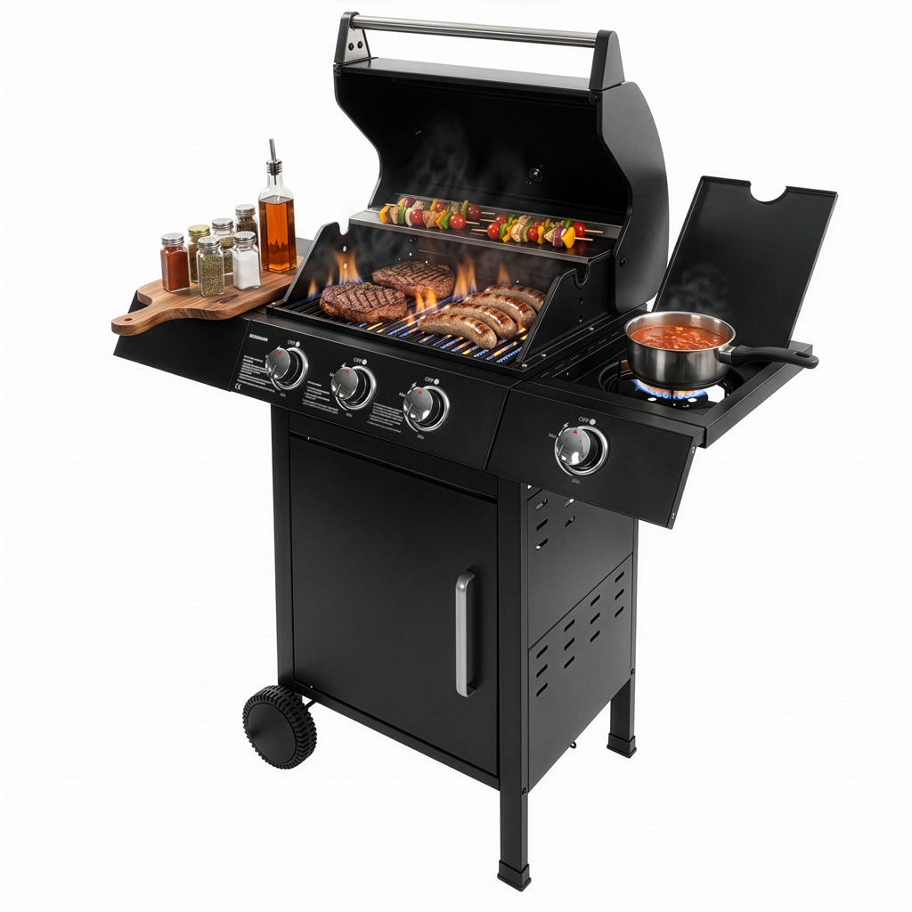 Grill gazowy BERGMANN 3+1, grill ogrodowy gazowy