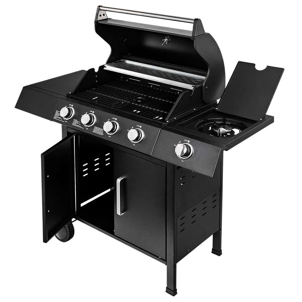 grill gazowy ogrodowy BERGMANN 4+1, grill ogrodowy gazowy ze stolikiem bocznym