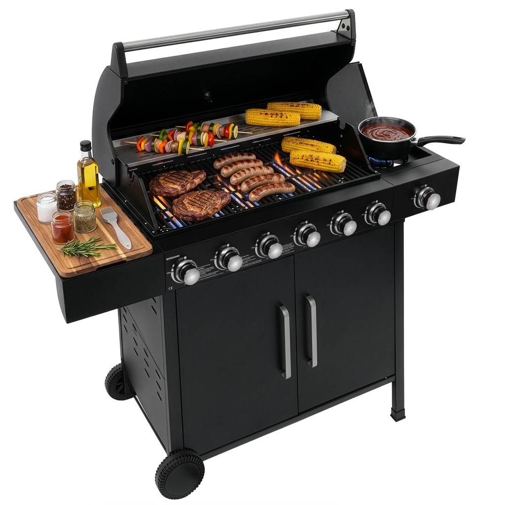 Grill gazowy BERGMANN 6+1, grill ogrodowy gazowy