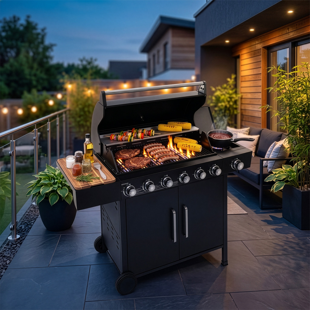 Grill gazowy BERGMANN 6+1, grill ogrodowy gazowy