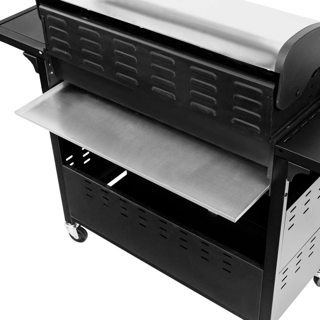 Grill gazowy ogrodowy BERGMANN 6+1 ze stolikiem bocznym, grill ogrodowy gazowy