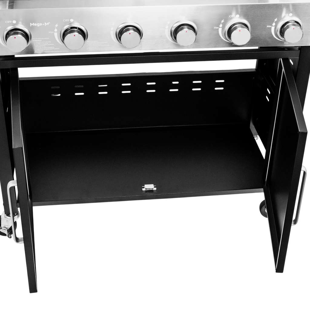 Grill gazowy ogrodowy BERGMANN 6+1 ze stolikiem bocznym, grill ogrodowy gazowy