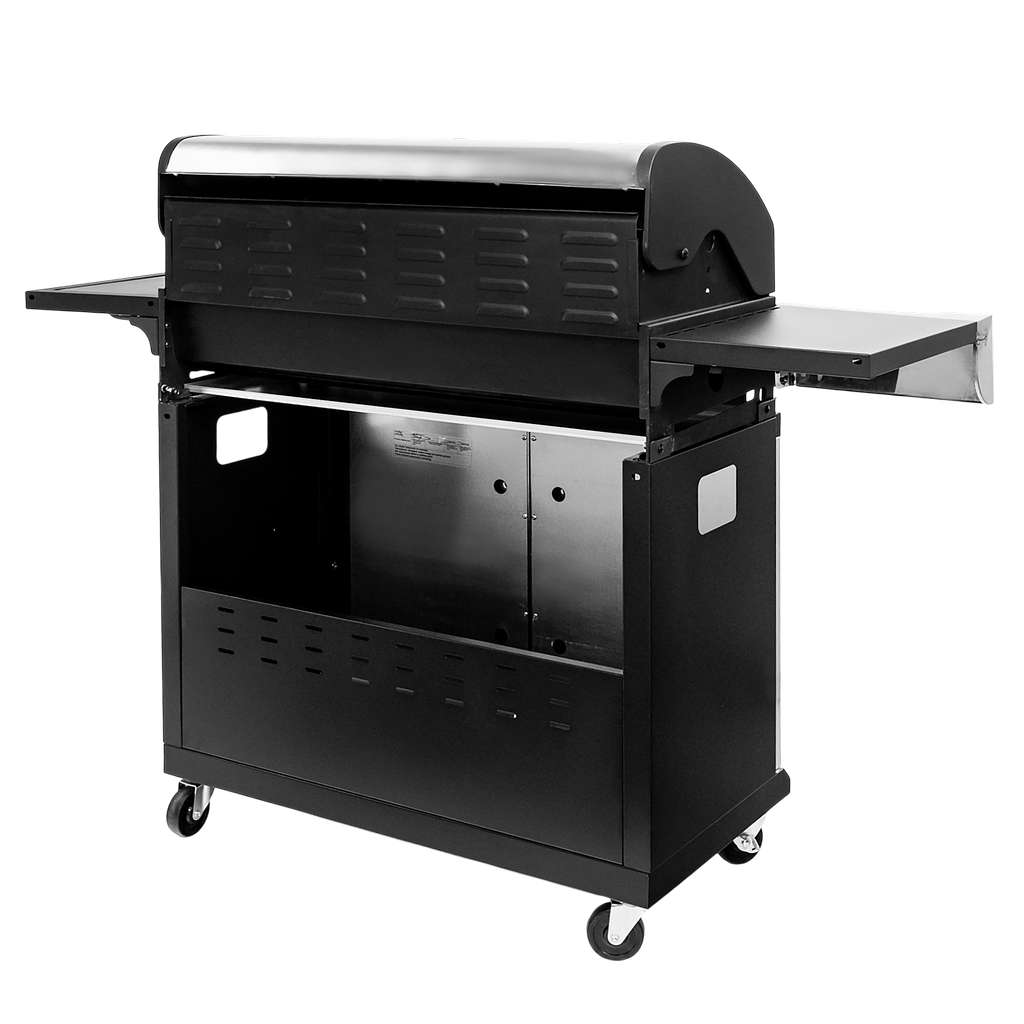 Grill gazowy ogrodowy BERGMANN 6+1 ze stolikiem bocznym, grill ogrodowy gazowy