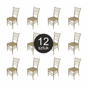Zdjęcie produktu: Krzesło bankietowe weselne FURVERO CHIAVARI PP szampański-pistacjowy poduszka ZESTAW 12 szt