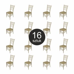 Zdjęcie produktu: Krzesło bankietowe weselne FURVERO CHIAVARI PP szampański-pistacjowy poduszka ZESTAW 16 szt