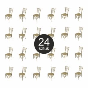 Zdjęcie produktu: Krzesło bankietowe weselne FURVERO CHIAVARI PP szampański-pistacjowy poduszka ZESTAW 24 szt