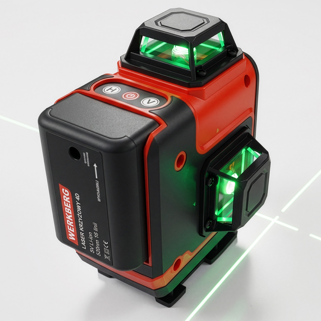 poziomica laserowa 4D, laser krzyżowy 16 linii, poziomica laserowa 360, laser do płytek, laser do sufitów podwieszanych, laser do zabudowy GK, poziomica z pilotem, laser budowlany, poziomica laserowa