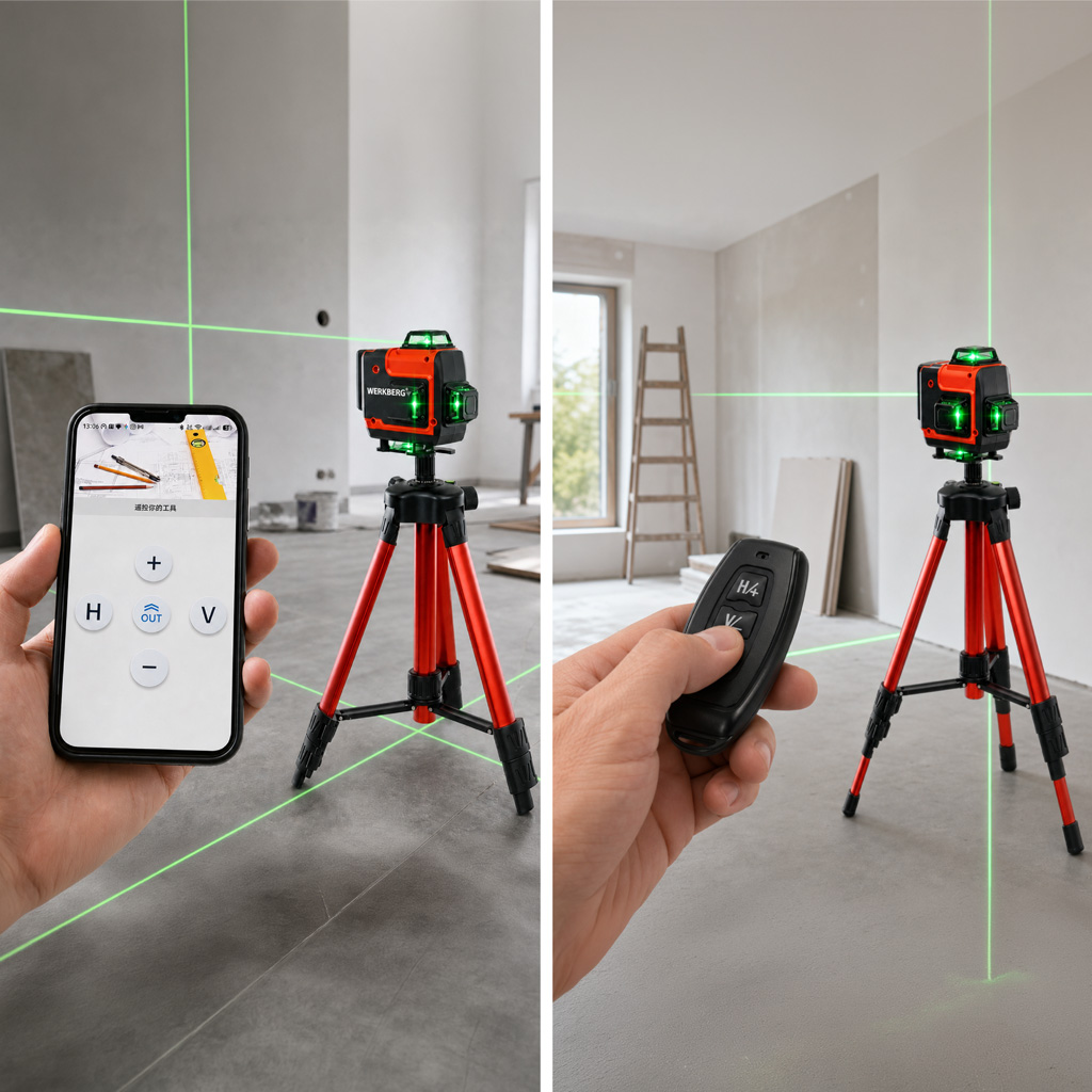 poziomica laserowa 4D, laser krzyżowy 16 linii, poziomica laserowa 360, laser do płytek, laser do sufitów podwieszanych, laser do zabudowy GK, poziomica z pilotem, laser budowlany, poziomica laserowa