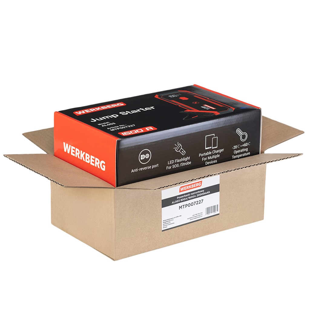 powerbank rozruchowy, urządzenie rozruchowe, jump starter, powerbank, booster do auta, przenośny rozrusznik samochodowy, awaryjne uruchamianie silnika, ładowarka samochodowa