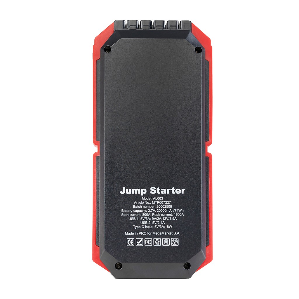 powerbank rozruchowy, urządzenie rozruchowe, jump starter, powerbank, booster do auta, przenośny rozrusznik samochodowy, awaryjne uruchamianie silnika, ładowarka samochodowa