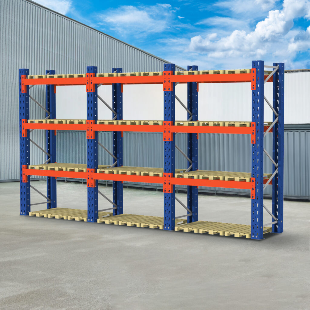 Regał magazynowy paletowy WDX 0+3 trzy moduły