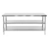 Stół gastronomiczny ze stali nierdzewnej centralny z 2 półkami Mega-M X STANDARD 180x60x85 cm