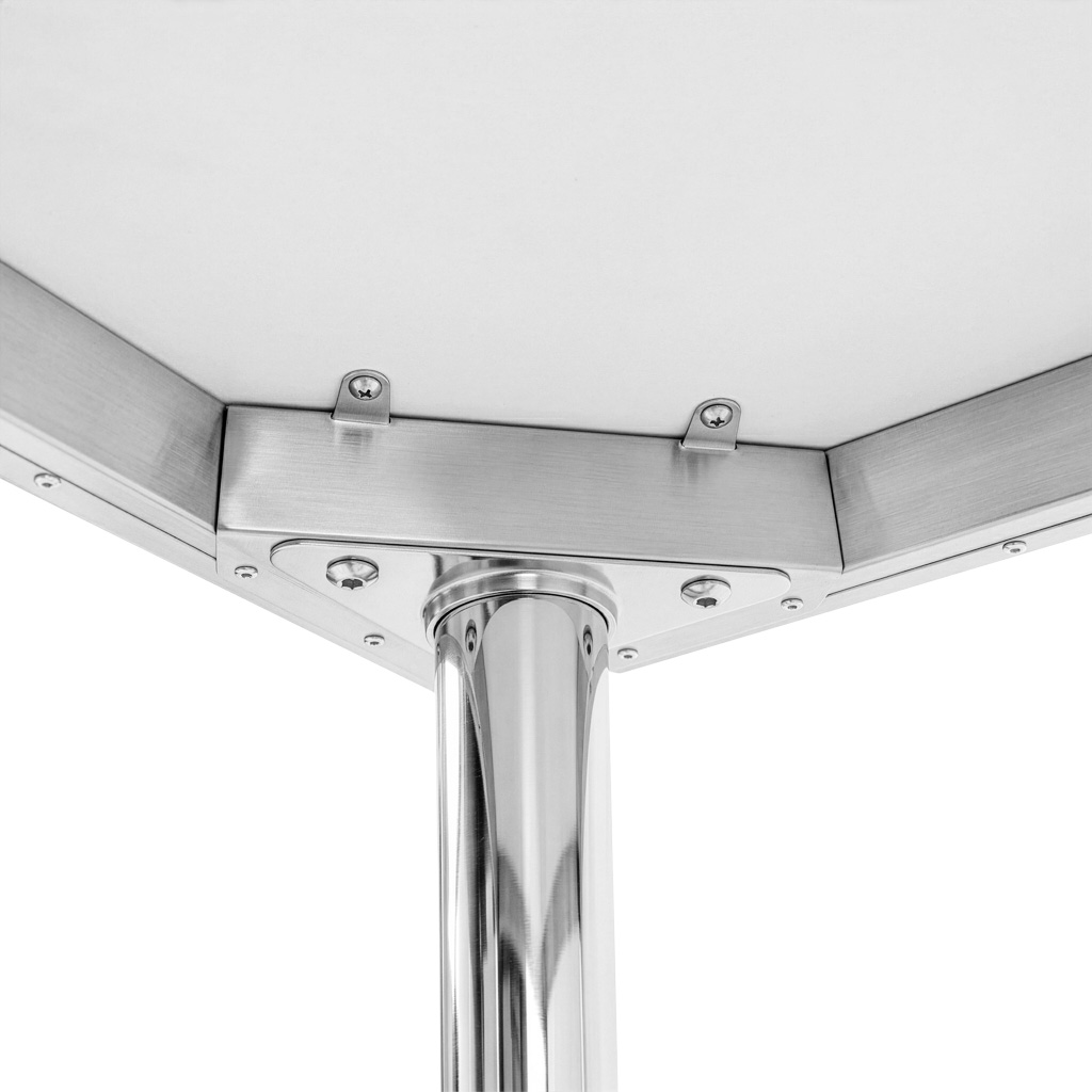 Stół gastronomiczny ze stali nierdzewnej centralny z 2 półkami Mega-M X STANDARD 180x60x85 cm