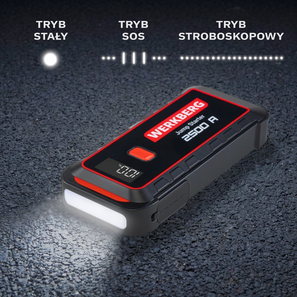 Urządzenie rozruchowe Powerbank Booster WERKBERG AL004 1500A2500A 25800mAh lifestyle
