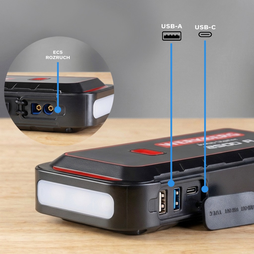 Urządzenie rozruchowe Powerbank Booster WERKBERG AL004 1500A2500A 25800mAh lifestyle