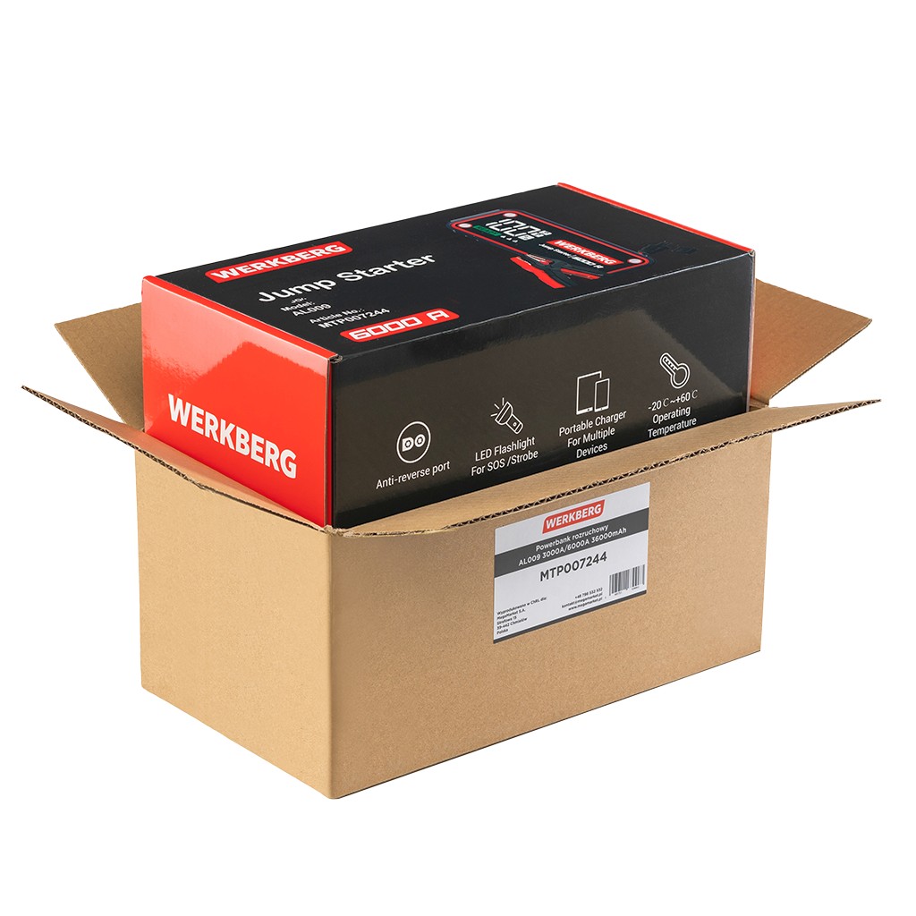 powerbank rozruchowy, urządzenie rozruchowe, jump starter, powerbank, booster do auta, przenośny rozrusznik samochodowy, awaryjne uruchamianie silnika, ładowarka samochodowa