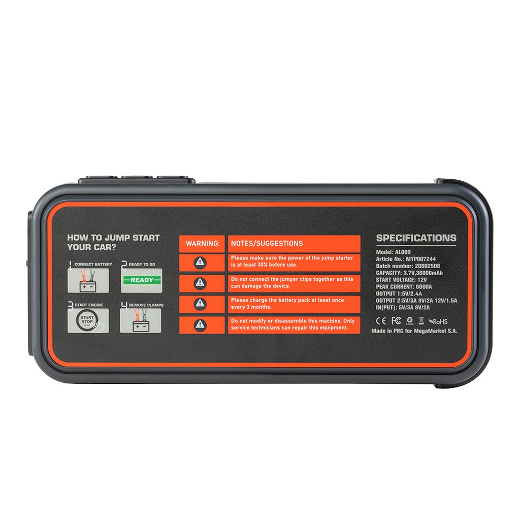 powerbank rozruchowy, urządzenie rozruchowe, jump starter, powerbank, booster do auta, przenośny rozrusznik samochodowy, awaryjne uruchamianie silnika, ładowarka samochodowa