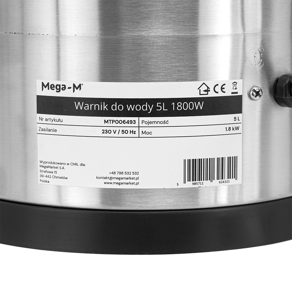 Warnik do wody Mega-M 5L 1800W