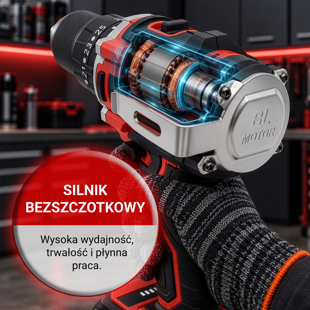 Wkrętarka akumulatorowa z silnikiem bezszczotkowym WERKBERG PRO WKRKQ103, wkrętarko-wiertarka