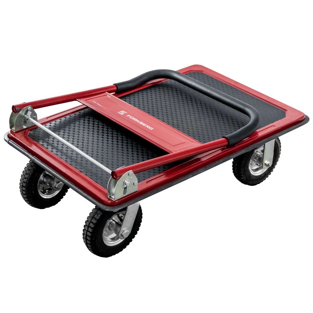 wózek platformowy, wózek magazynowy, wózek z kołami poliuretanowymi, wózek transportowy składany, wózek ręczny stalowy, wózek do magazynu, wózek na kartony i beczki, transport towarów,